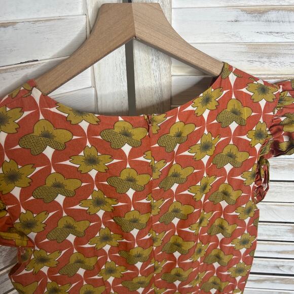 MATILDA JANE Women's Character Counts Orange Floral Mini Dress Small Retro Boho - Picture 12 of 15